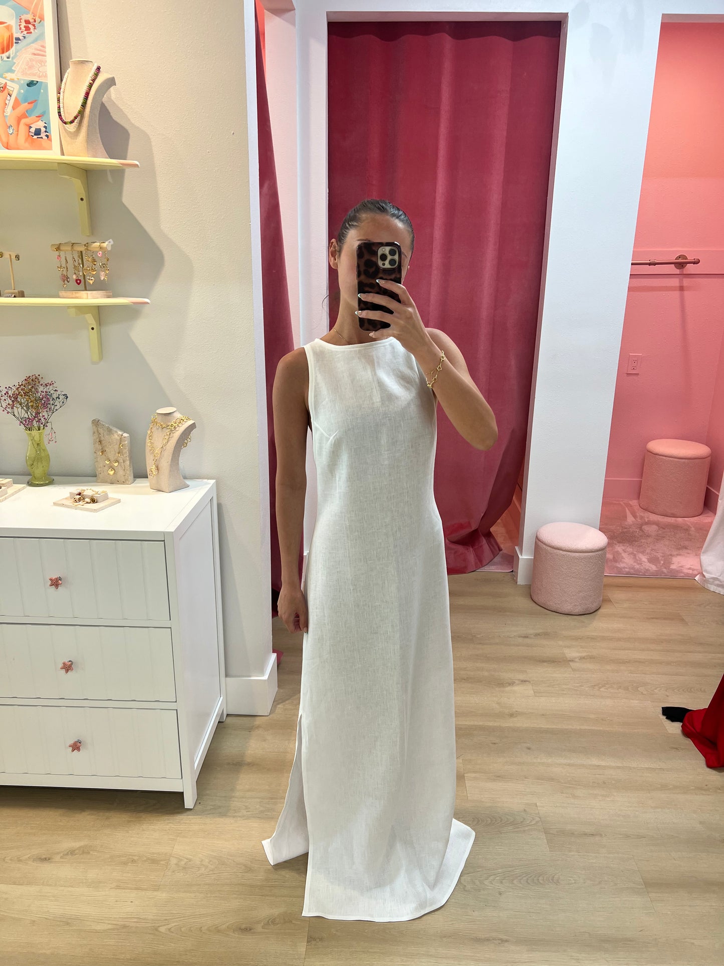 Olivia Sleeveless Maxi Linen Dress