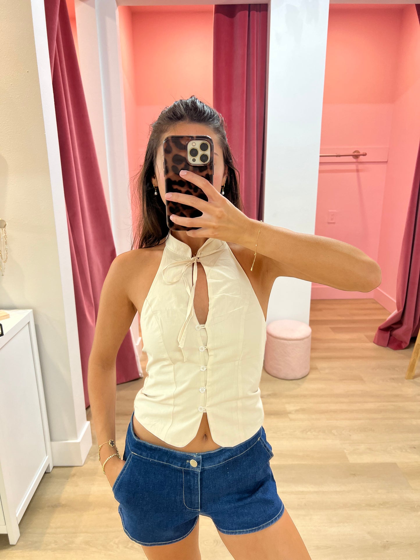 Stella Tie-Neck Halter Top