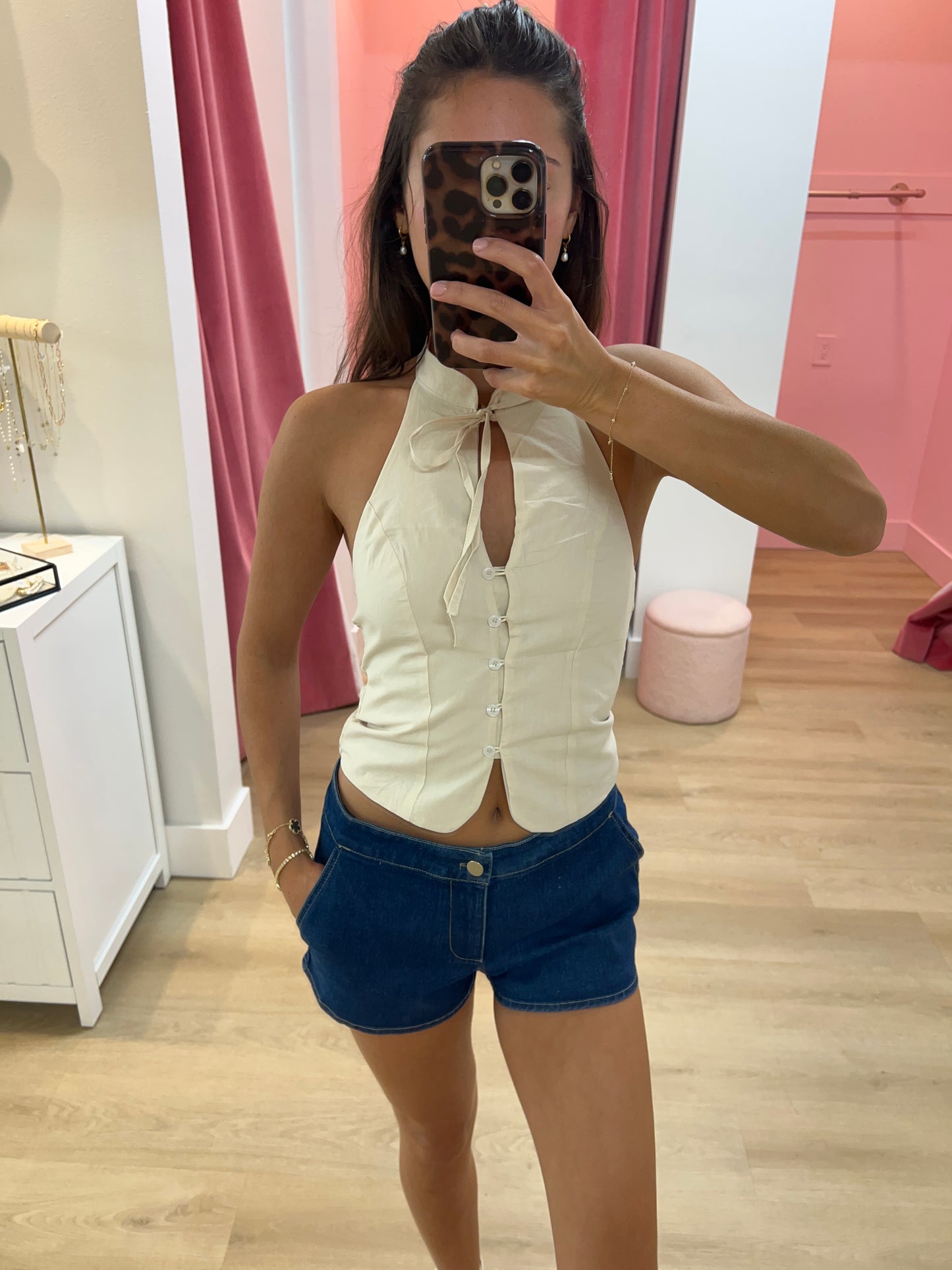 Stella Tie-Neck Halter Top