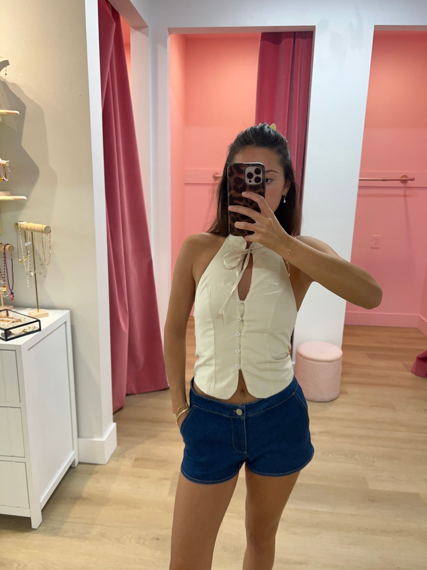 Stella Tie-Neck Halter Top
