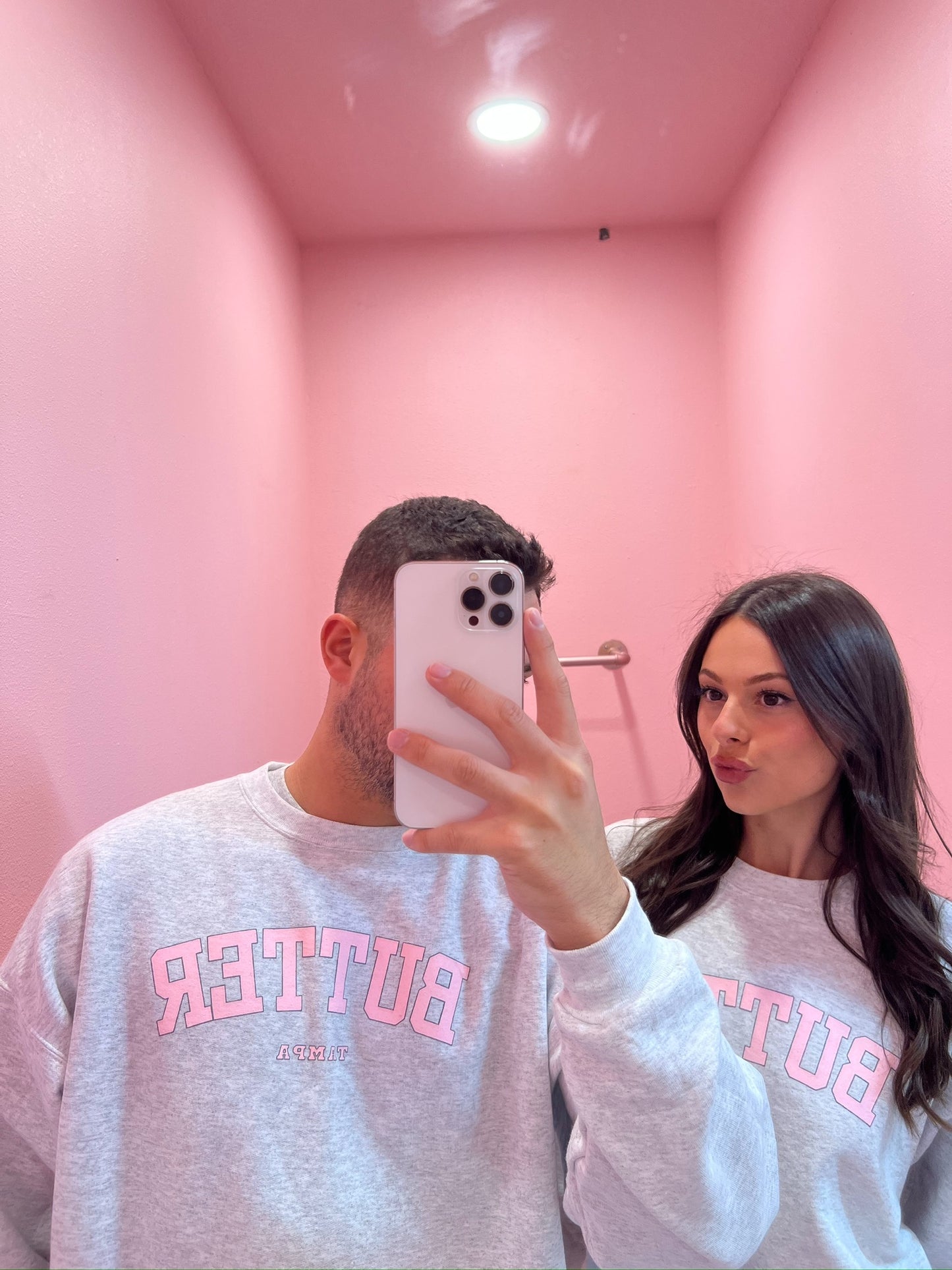 Grey/PINK Varsity Crew