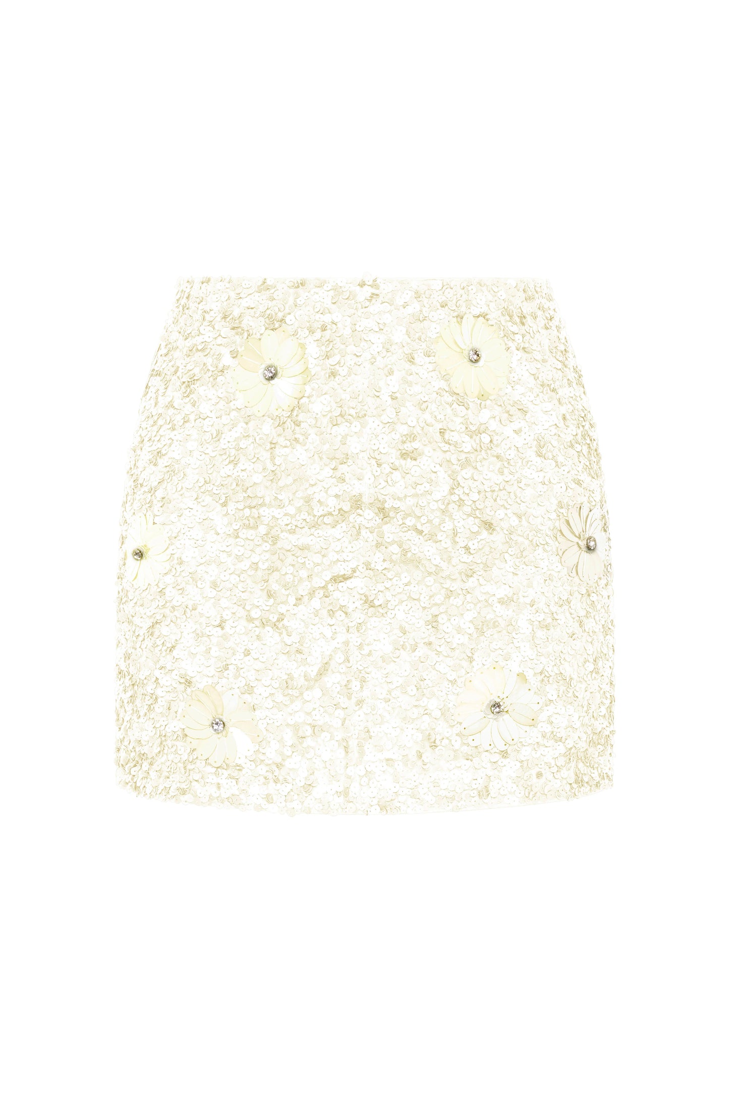 Ivory Sequin Mini Skirt