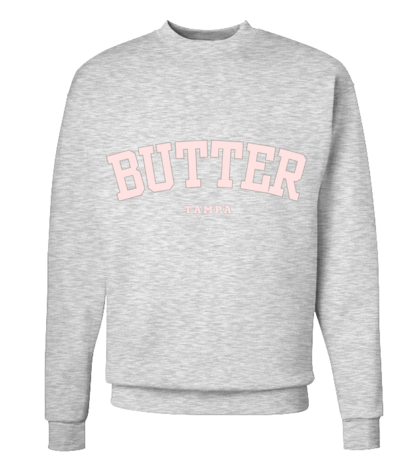 Grey/PINK Varsity Crew