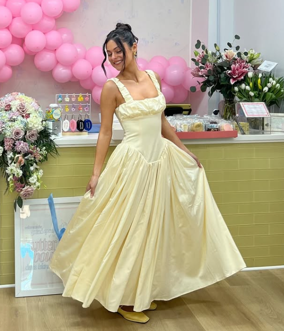 Noreen Satin Corset Maxi Sundress