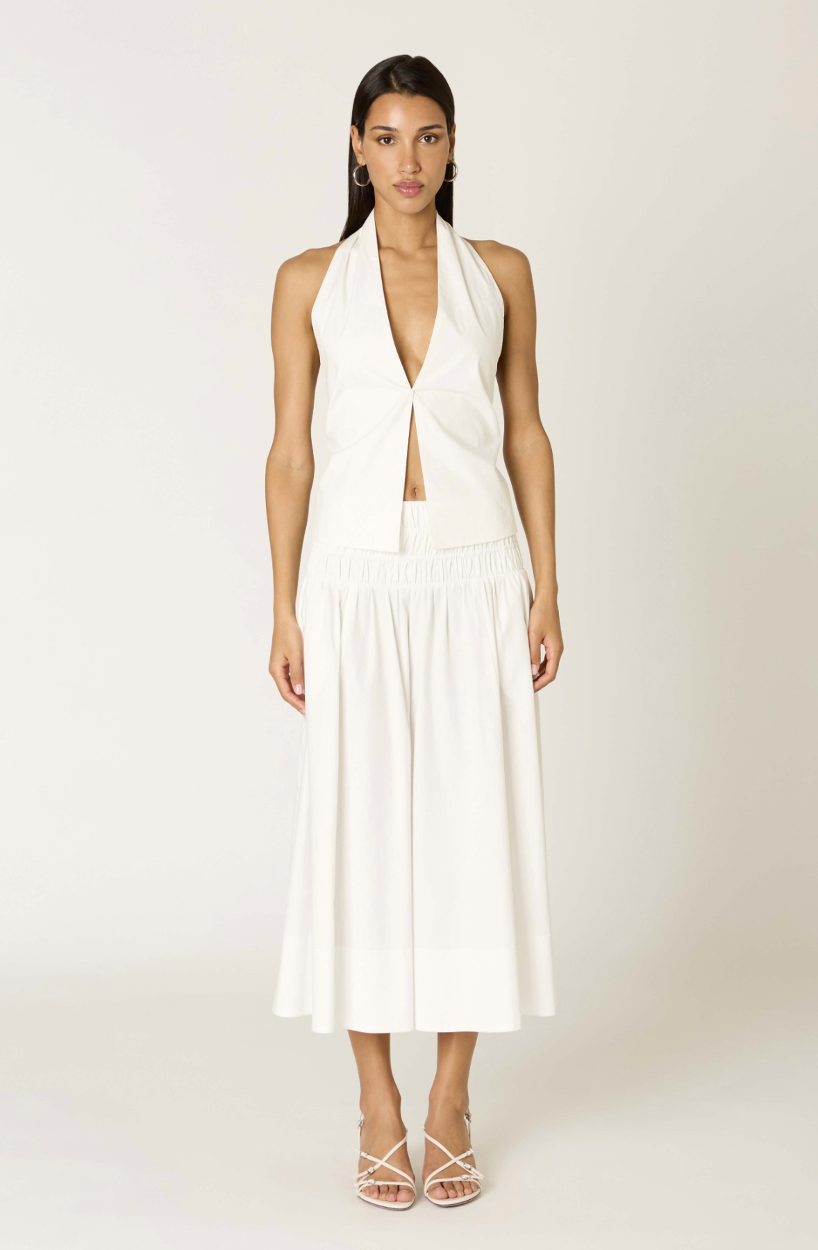 June Maxi Poplin Skirt - Pearl White
