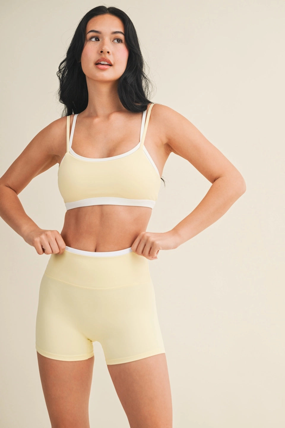 Addie Layered Sports Bra - HONEY BUTTER