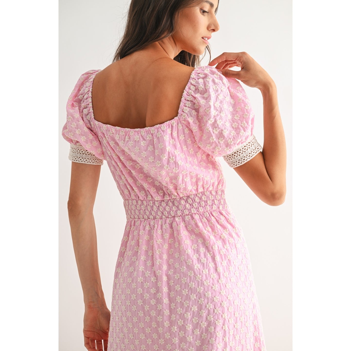 Presley Lace-Trimmed Maxi Dress - Pink