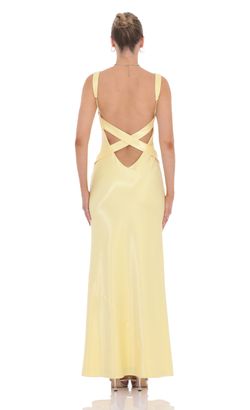 Andie Satin Maxi Dress- Yellow