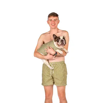 Green Gingham Swim Shorts