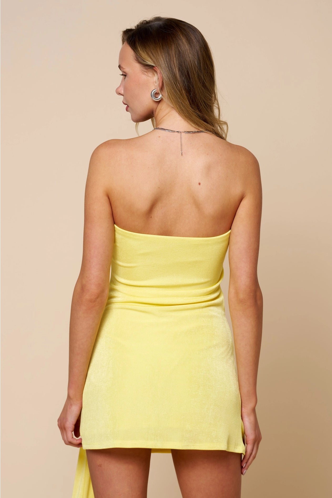 Polly Strapless Mini Dress - Lemon