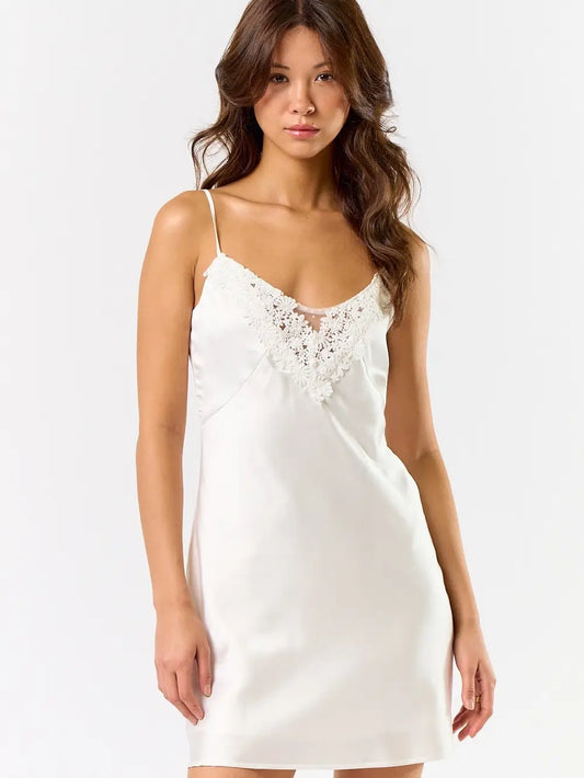 Haven Lace Mini Dress - White
