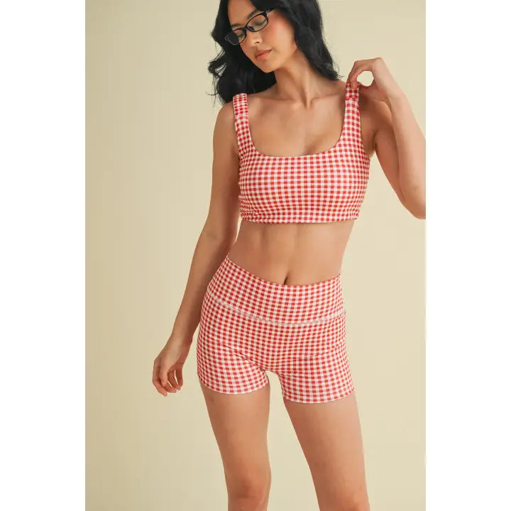 Millie Red Gingham Bra Top