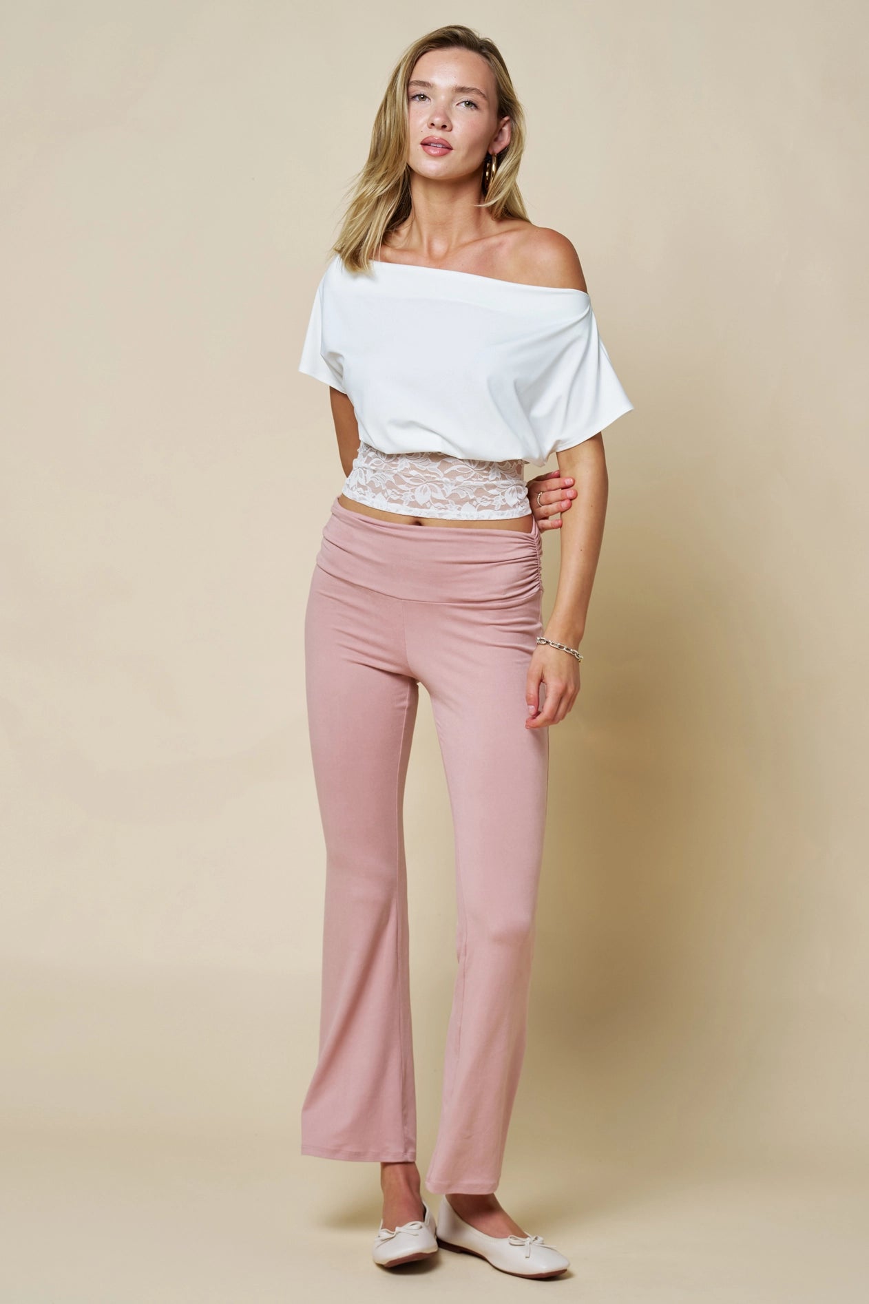 Dawn Off Shoulder Lace Top- Ivory
