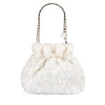 MATTIE SEQUIN POUCH - white