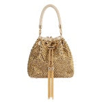 SANTORINI STUDDED HOTFIX POUCH - gold
