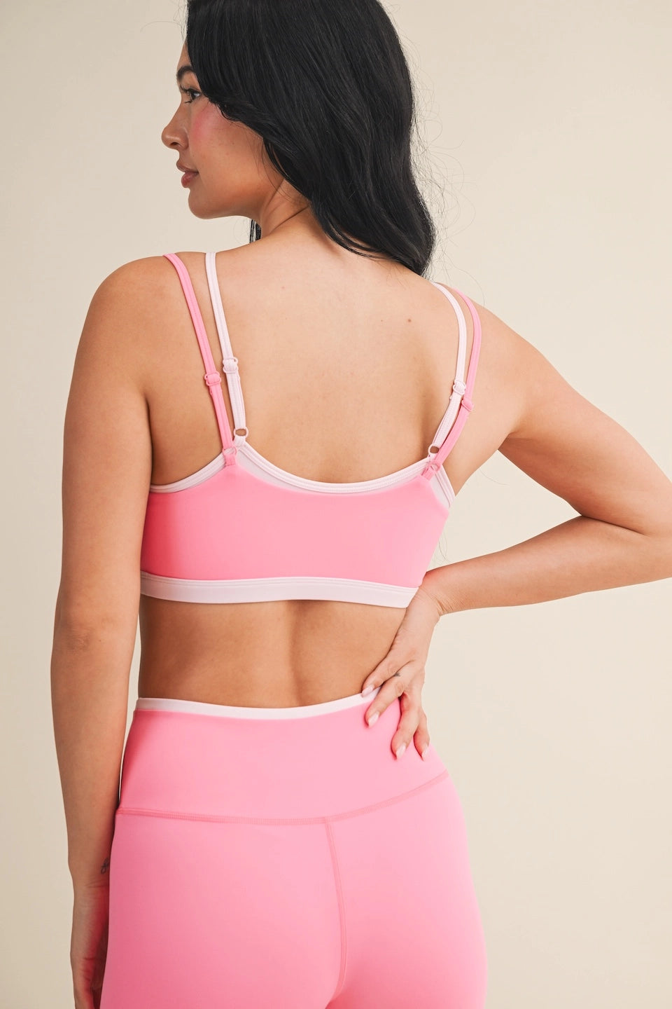 Addie Layered Sports Bra - CANDY
