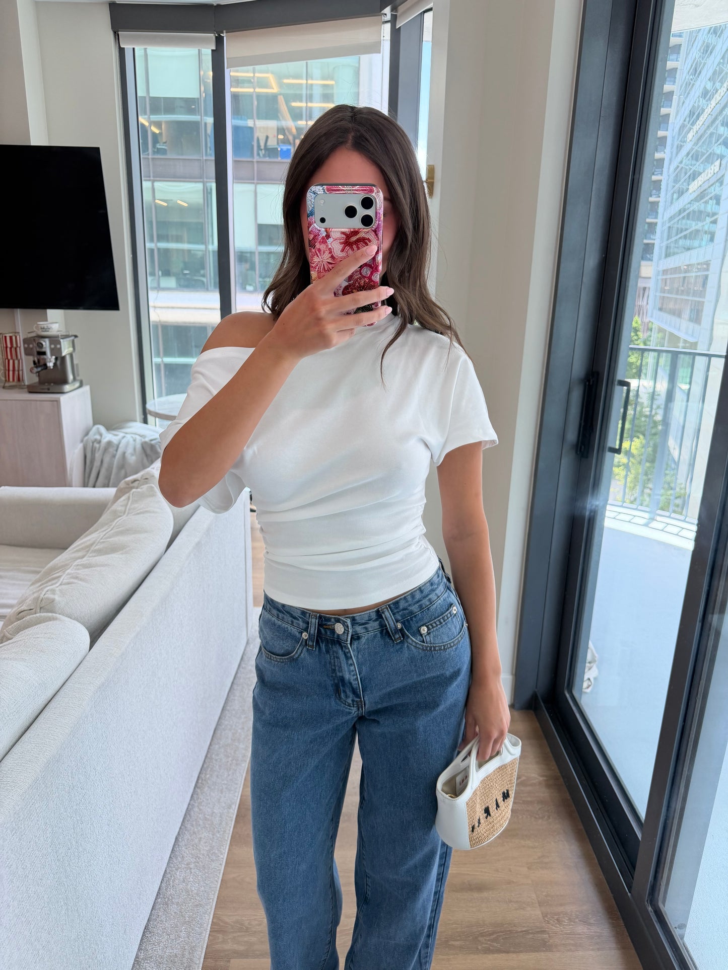 Bonne One Shoulder Top - WHITE