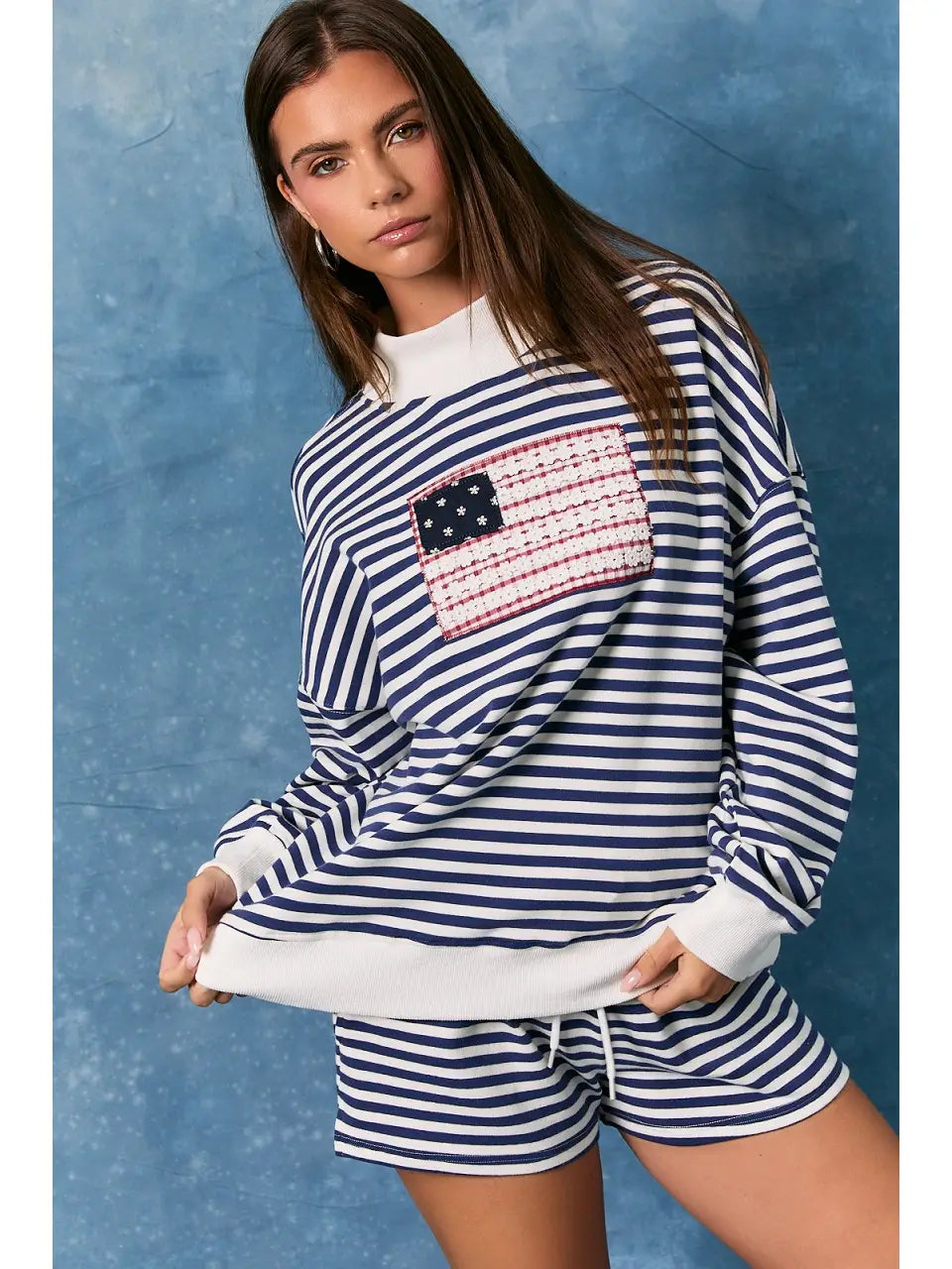 Americana Mock Neck Sweatshirts "USA"
