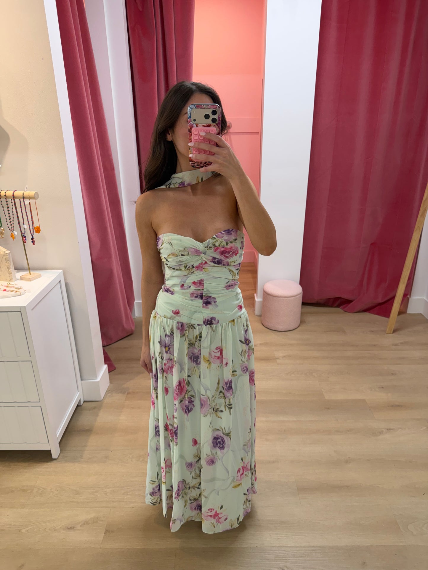 Kate Mint Floral Maxi Dress