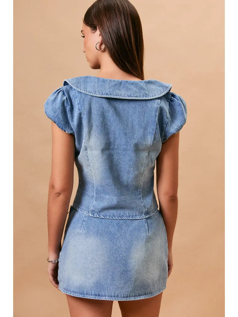 Callie Collared Denim Top