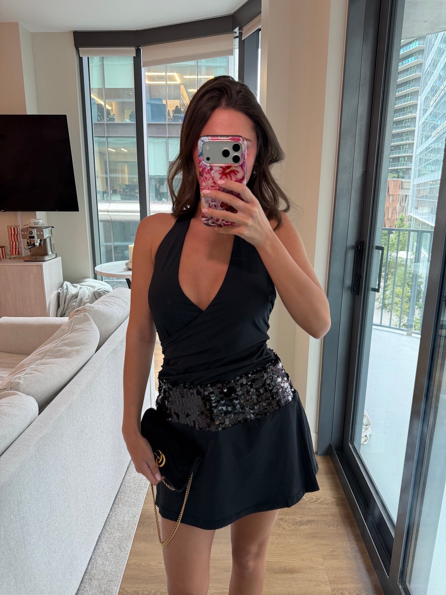 Rumi Halter Mini Dress - BLACK