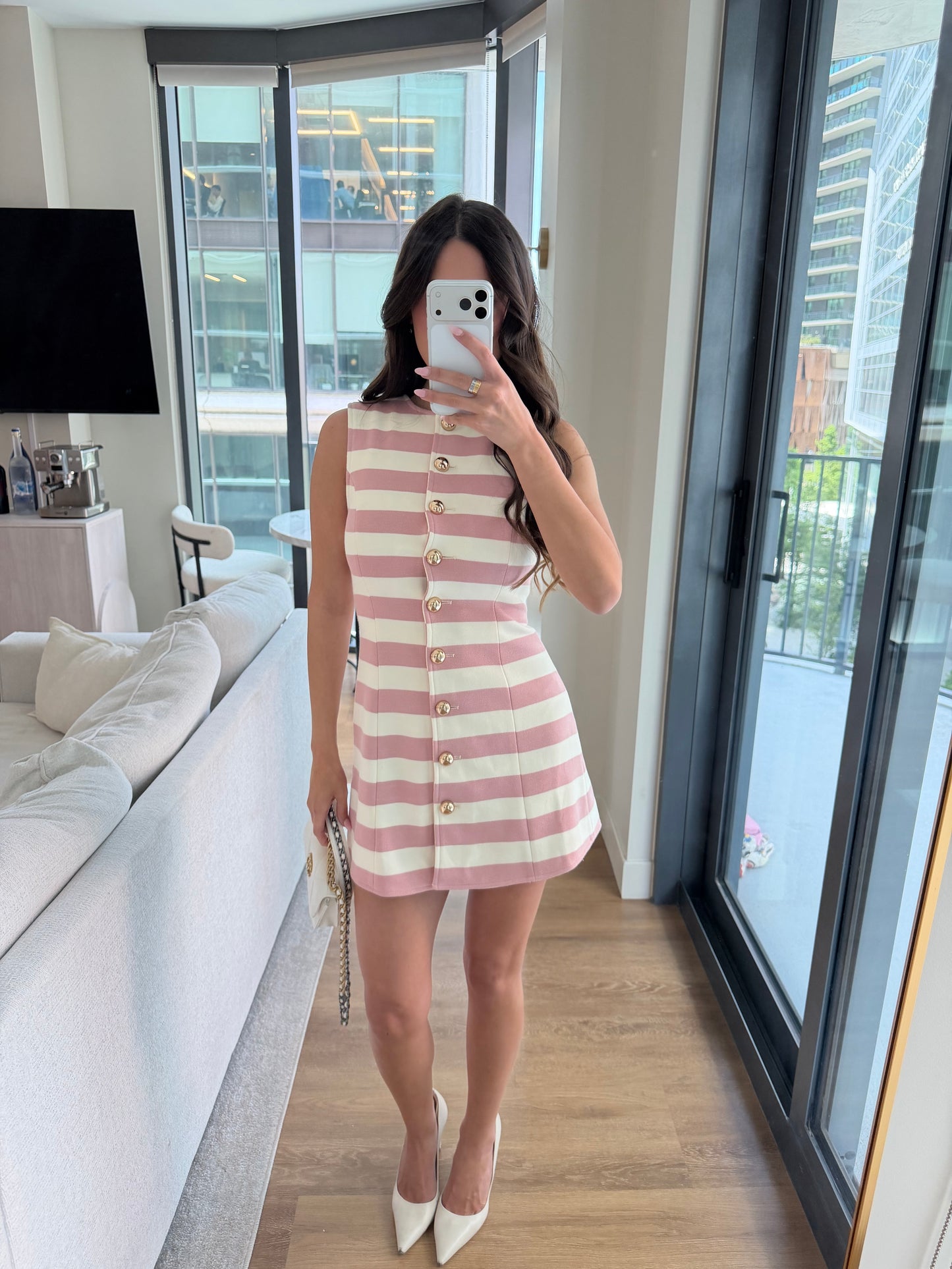 Brisbane Dress - Blush Stripe