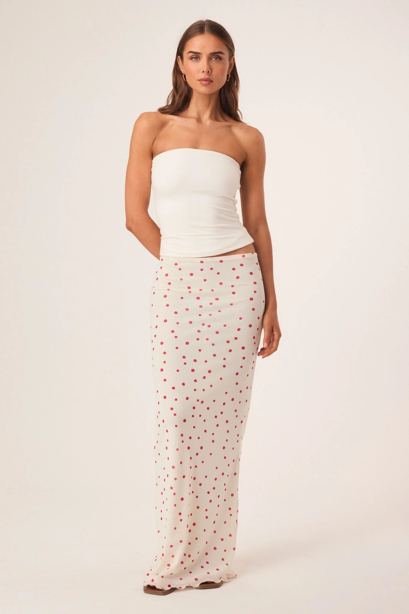 Savannah Maxi Skirt - Cherry Polka Dot