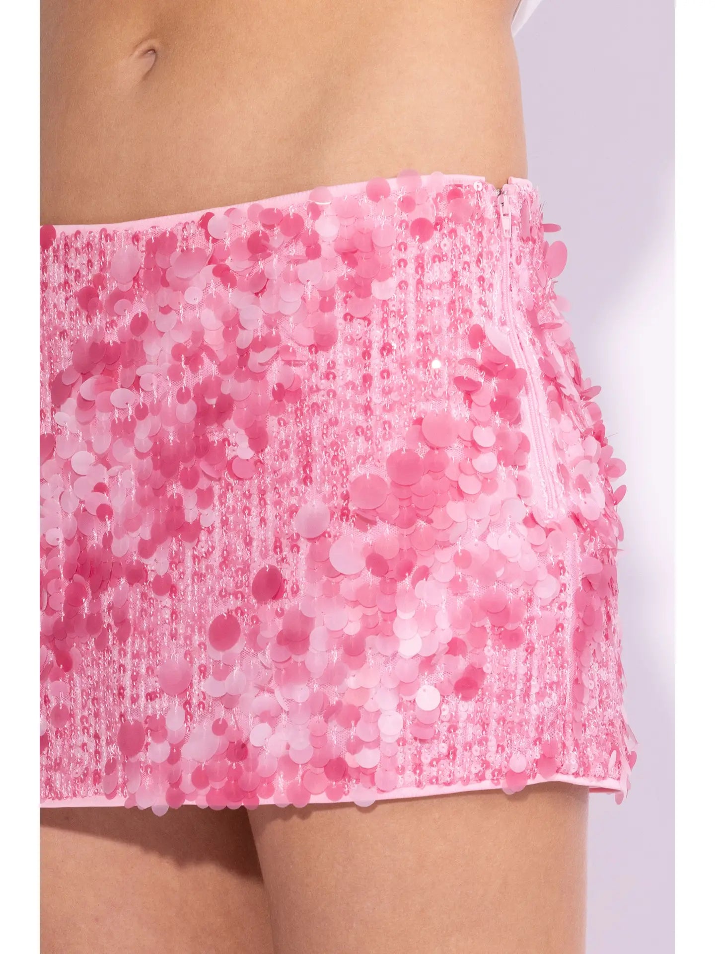 Aquamarine Sequin Mini Skirt - Pink