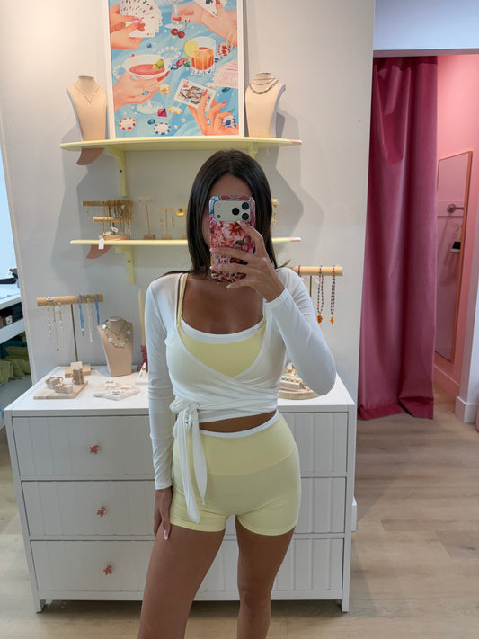 Addie Layered Active Shorts - HONEY BUTTER