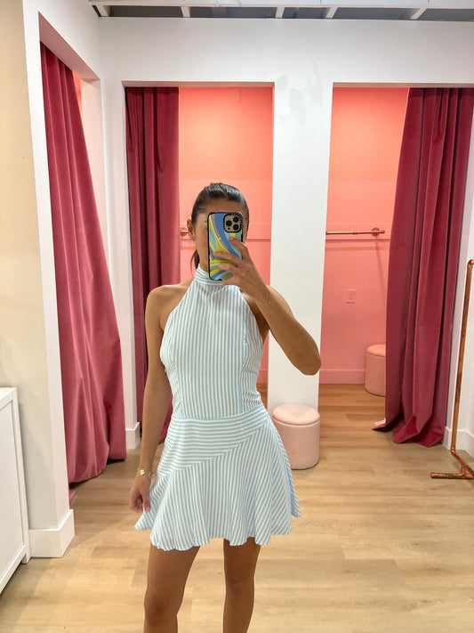 Dania Halter Dress - BLUE STRIPE