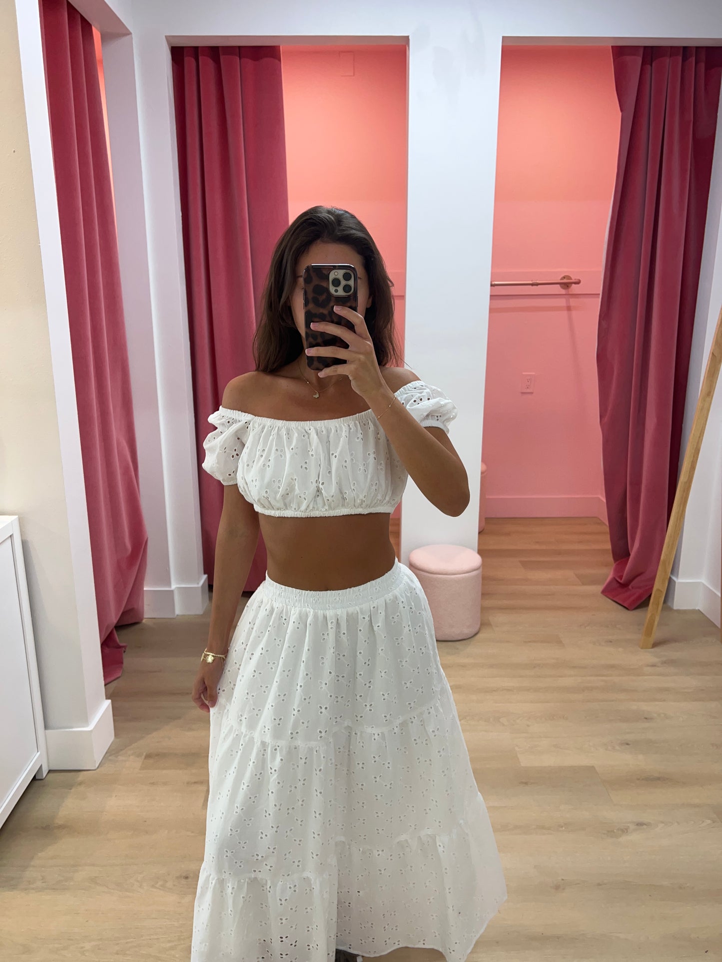 Amelia Cotton Eyelet Bralette Top - White