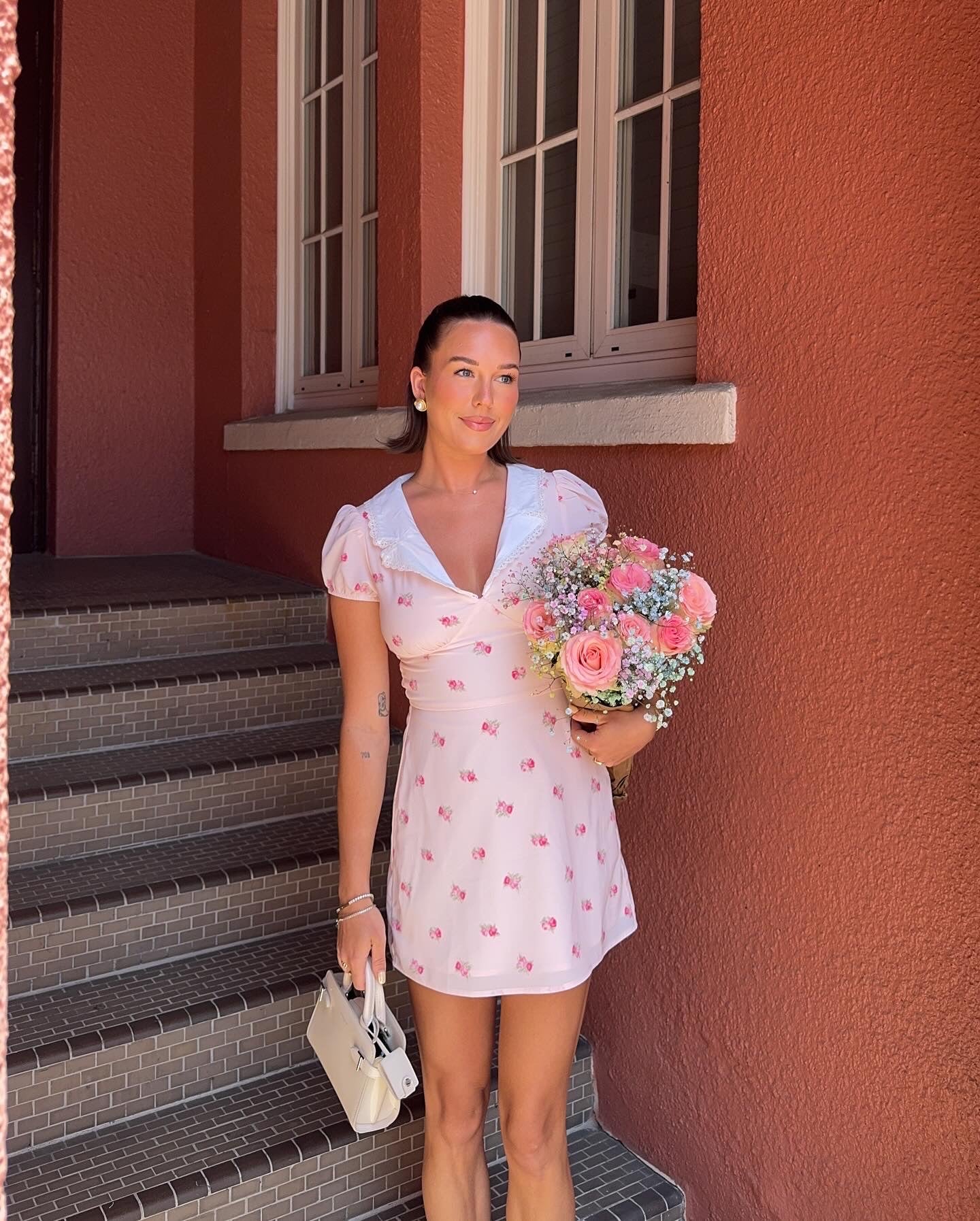 Portia Collared floral mini dress