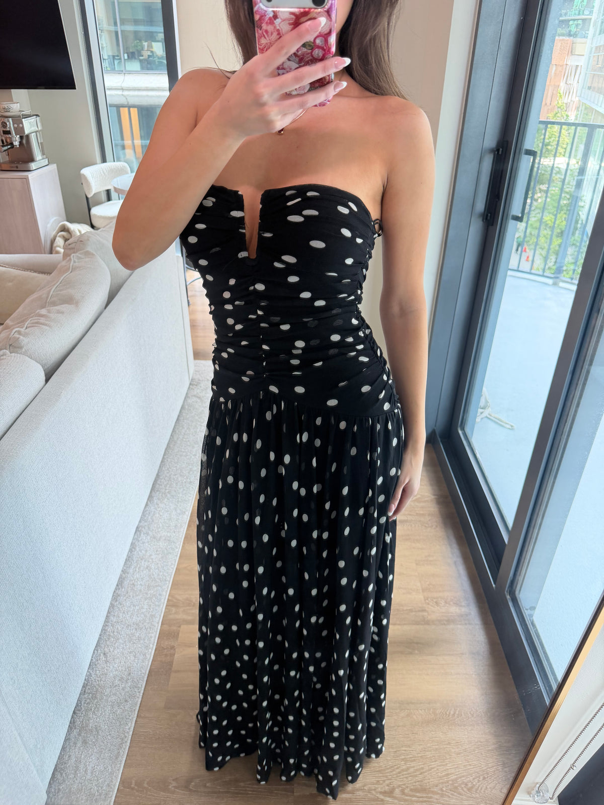 Beverly Dress - black polka