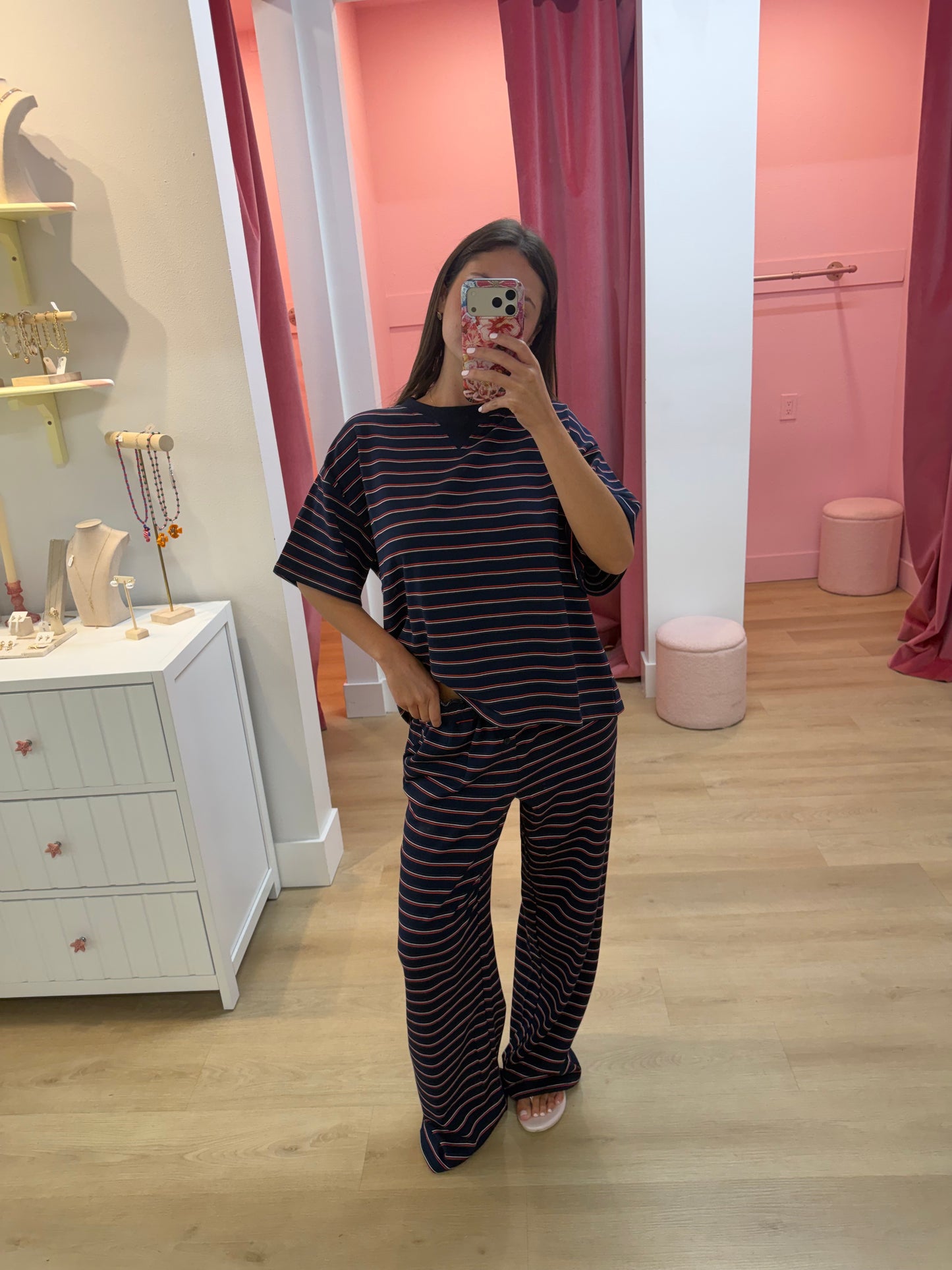 Everleigh Top - Coastal Navy Stripe