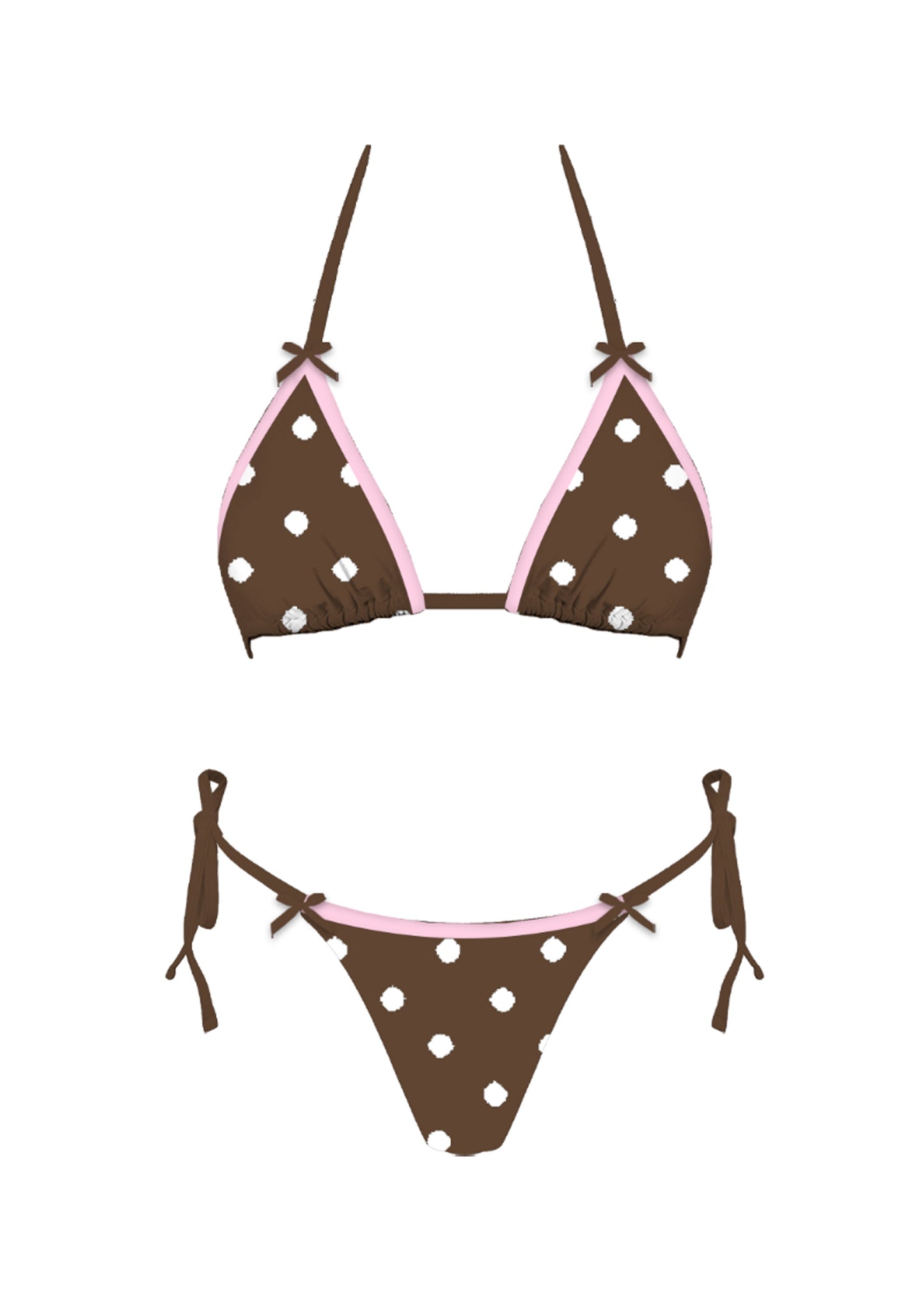 Bailey Bikini Bottom - Mocha Polka