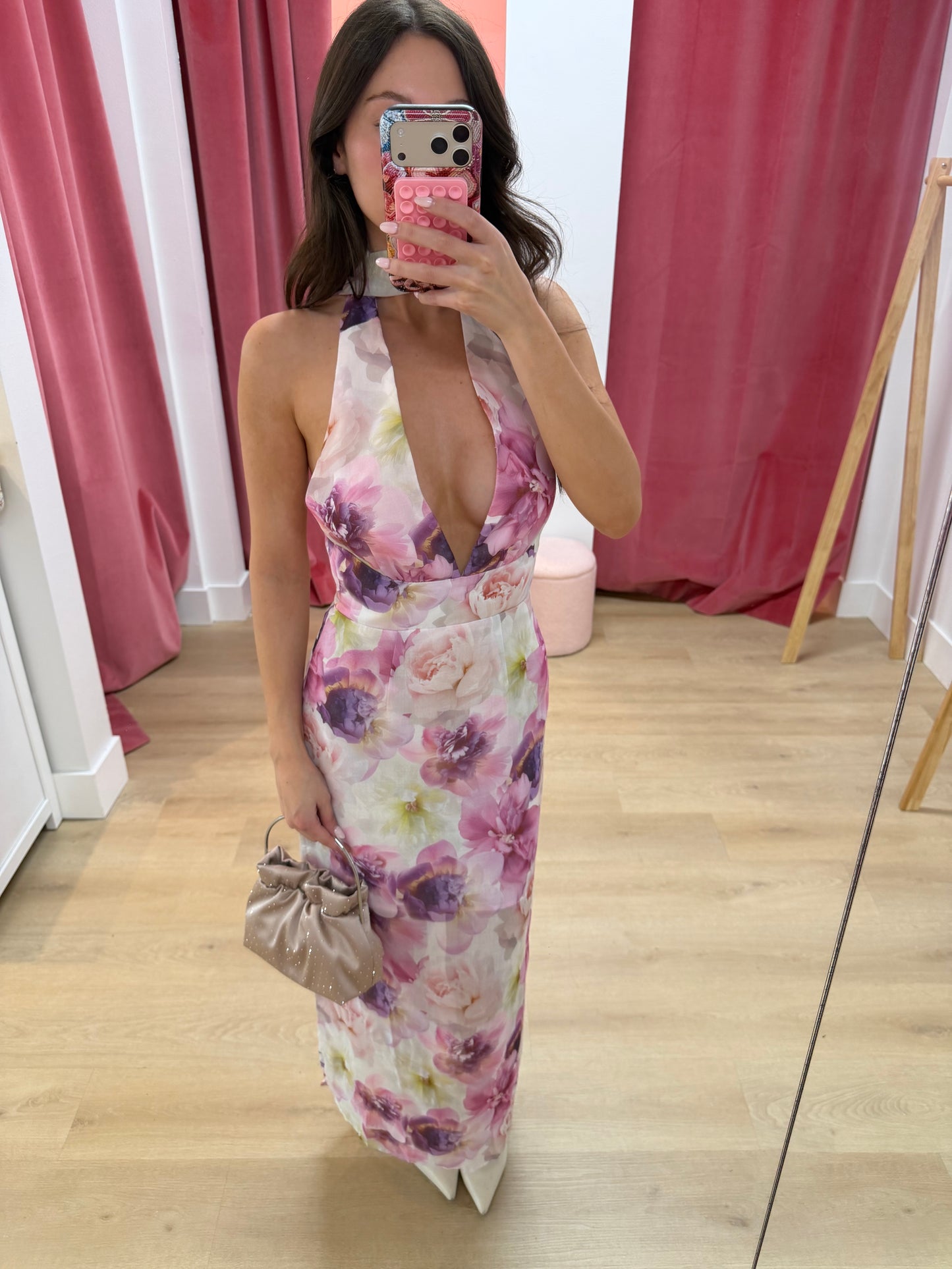 Cierra Floral Maxi Dress - Purple