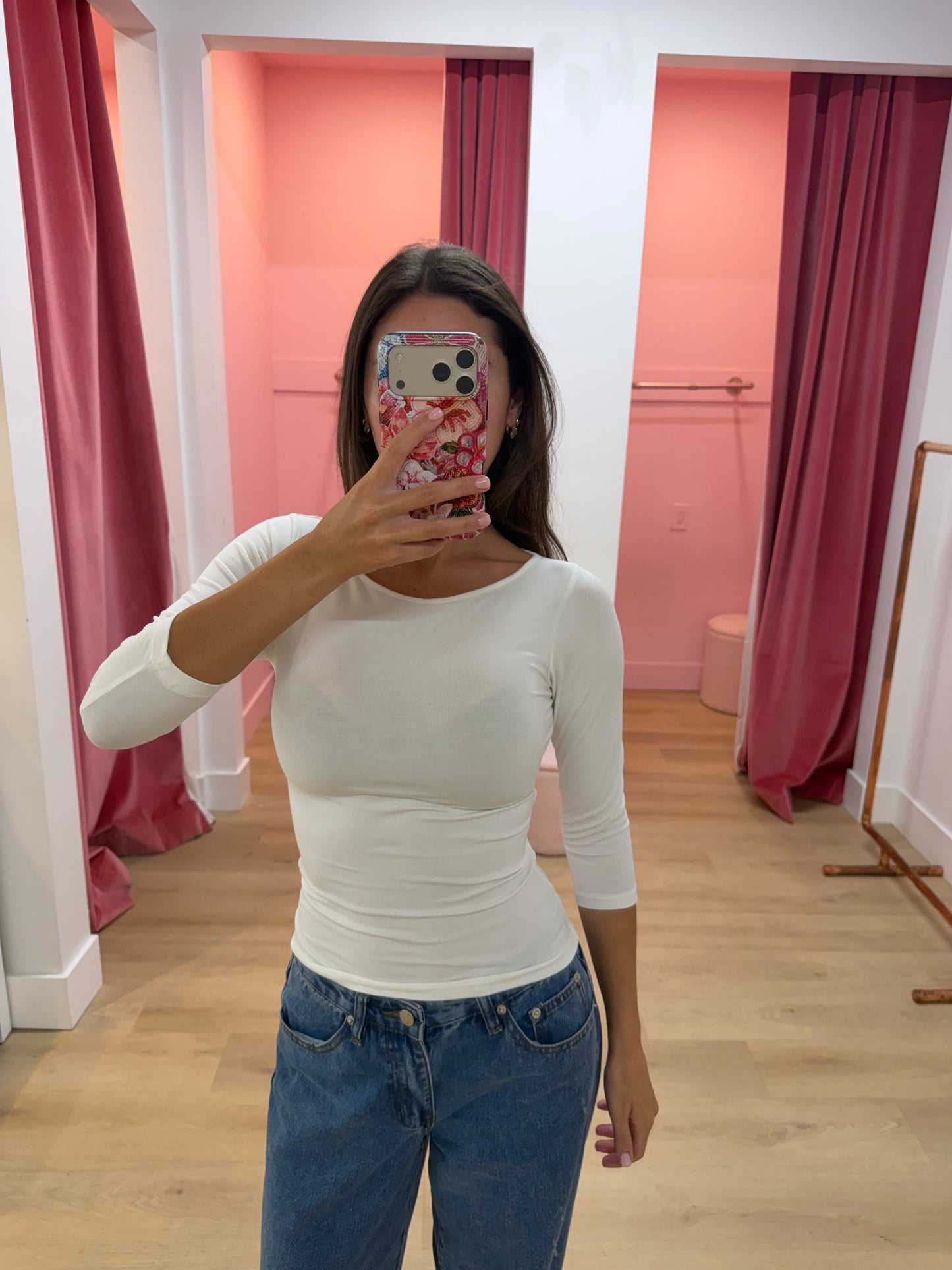 Izzy Quarter Sleeve Top - White