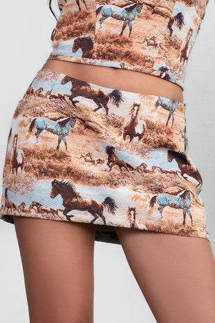 Horsey Mini Skirt