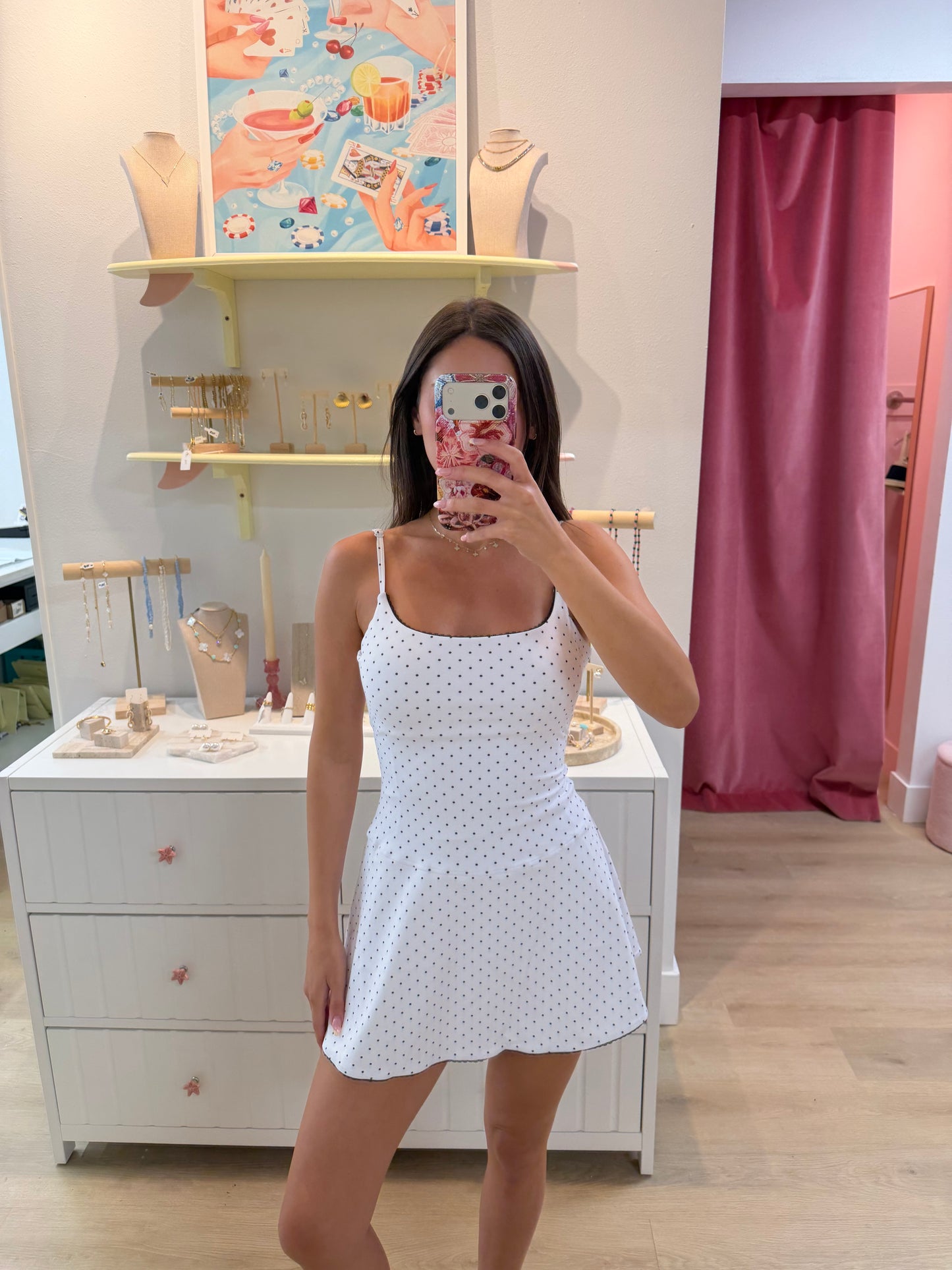 Tracy Polka Dot Active Dress - black/white