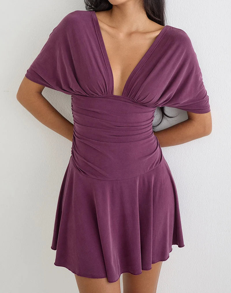 Kenzie Mini Dress - Deep Purple