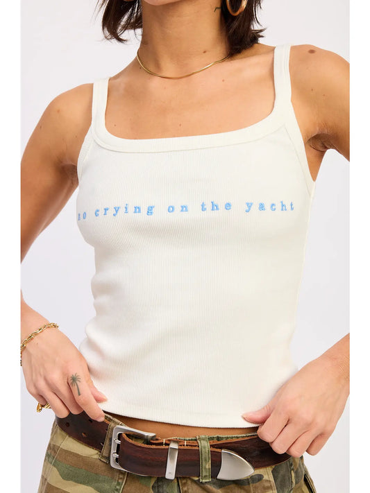 'No crying on the yacht' Tank
