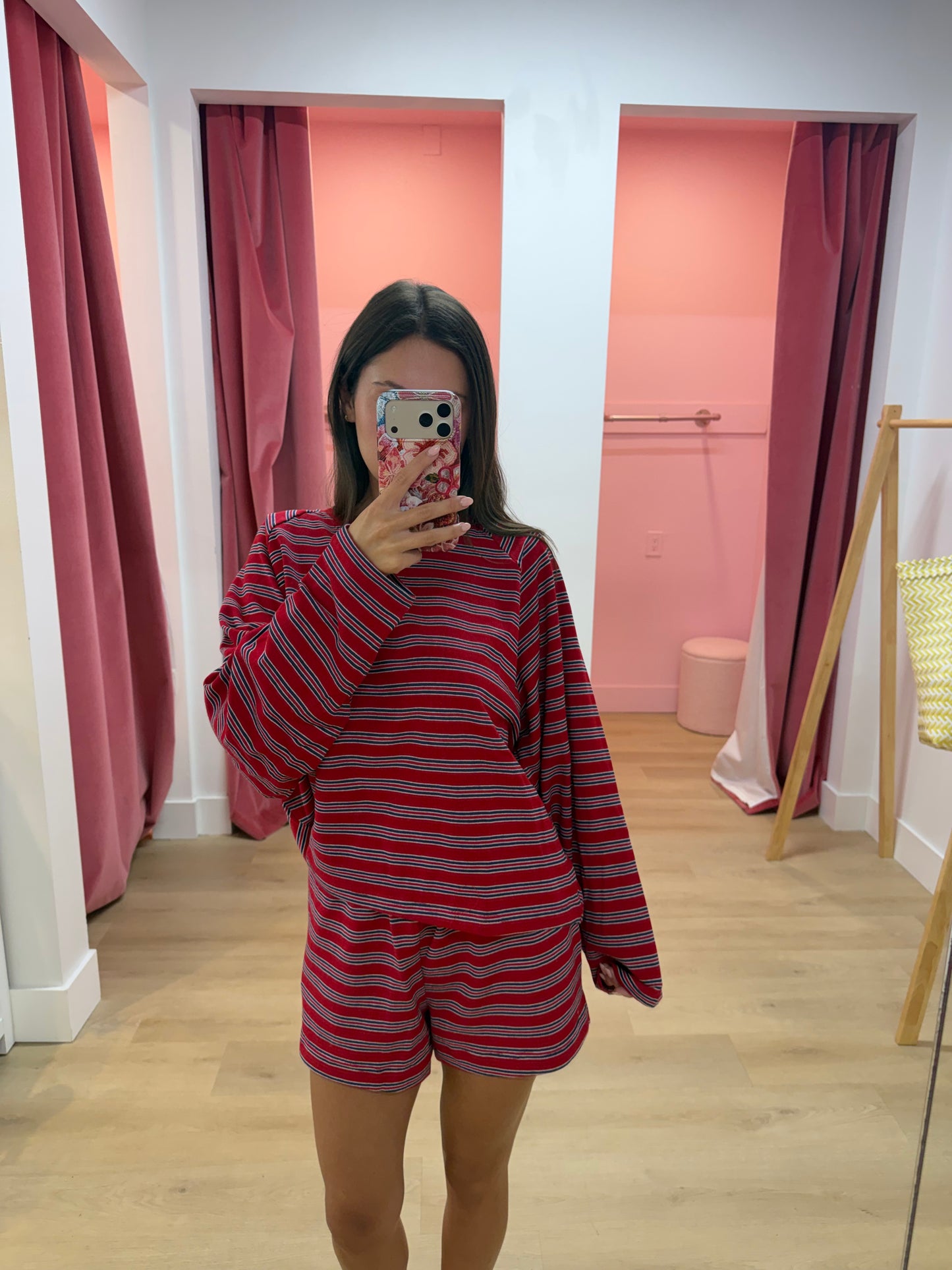 Emilia Long Sleeve Top - Coastal Red Stripe