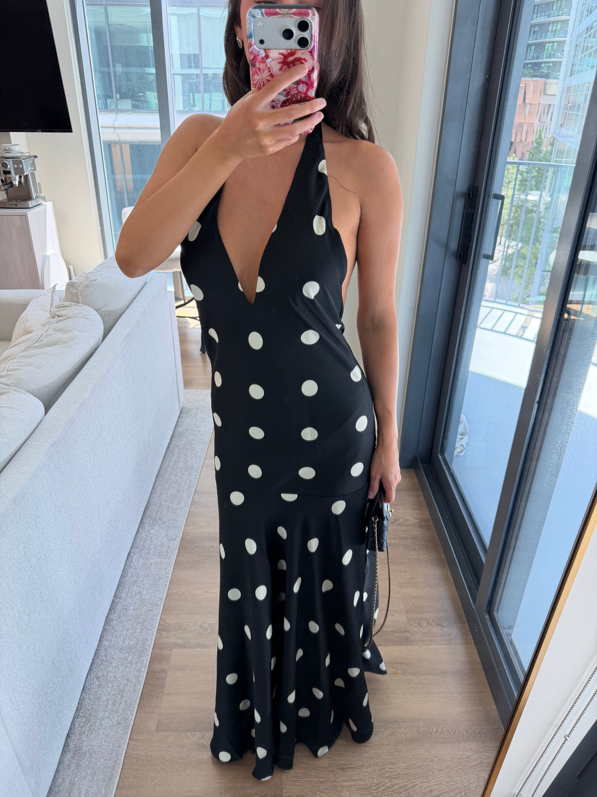 Verona Dress - black polka