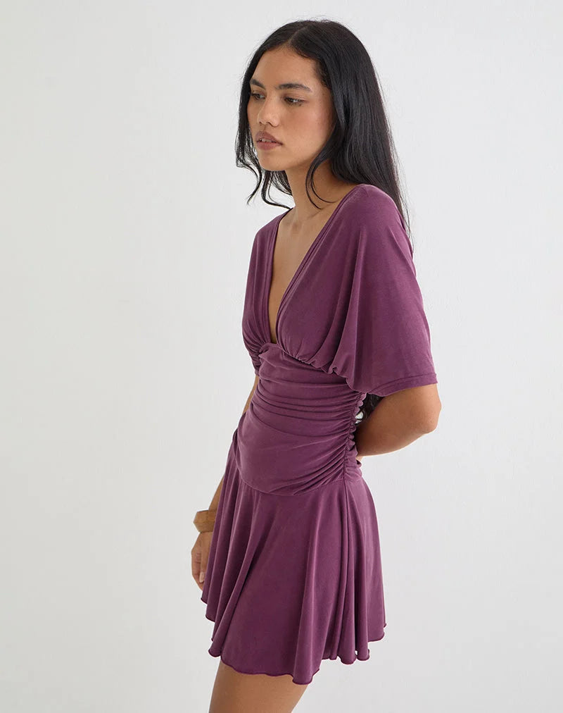 Kenzie Mini Dress - Deep Purple