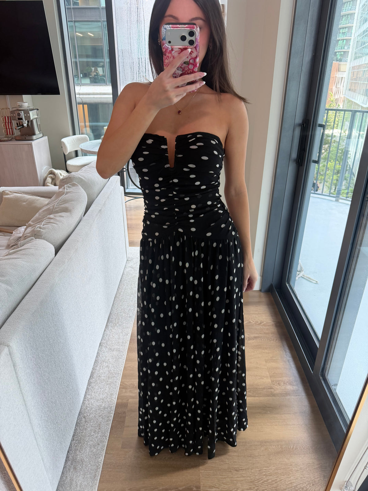 Beverly Dress - black polka