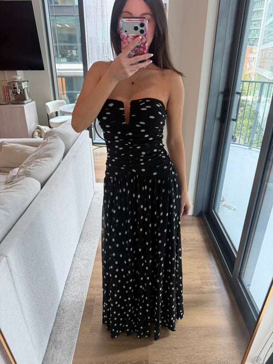 Beverly Dress - black polka