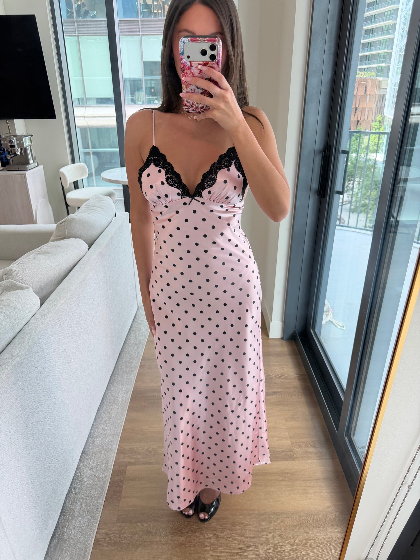 Jamie Dress- Blush Pink Dot