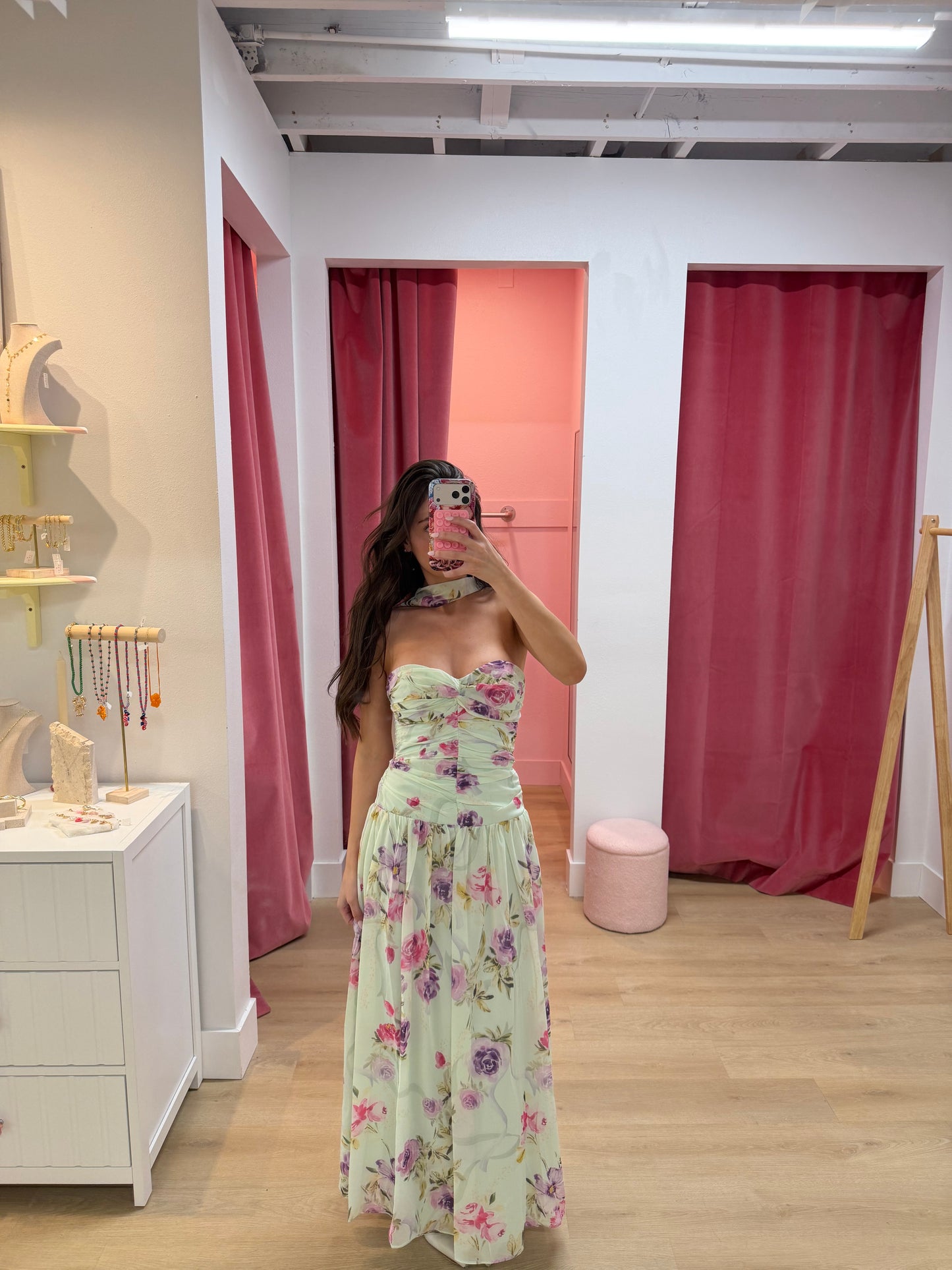 Kate Mint Floral Maxi Dress