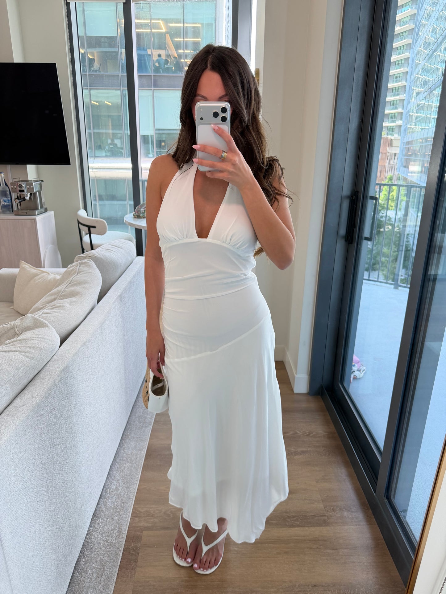 Sasha Midi Mermaid Dress - PEARL