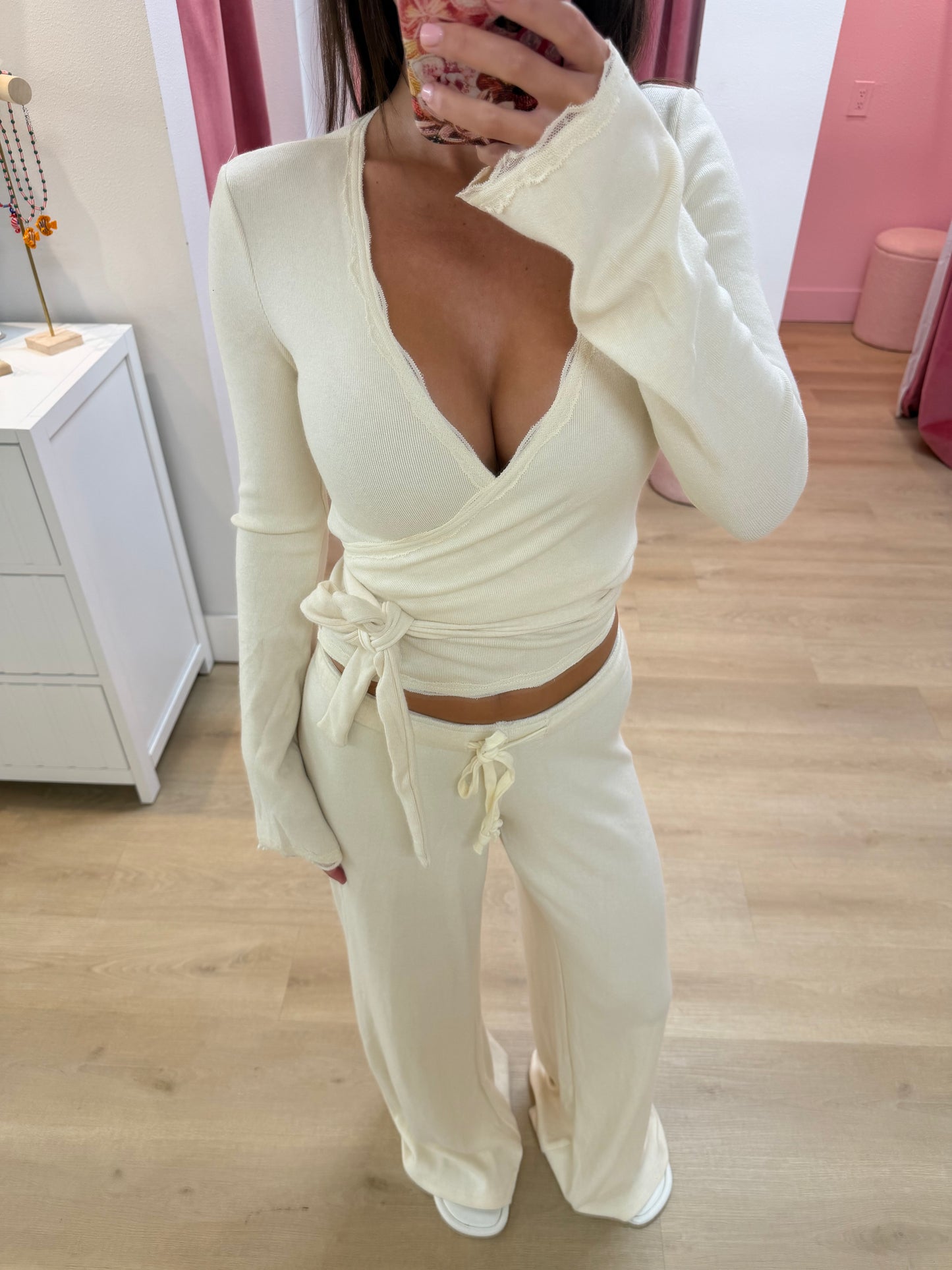 Charlotte Wrap Top - Vanilla